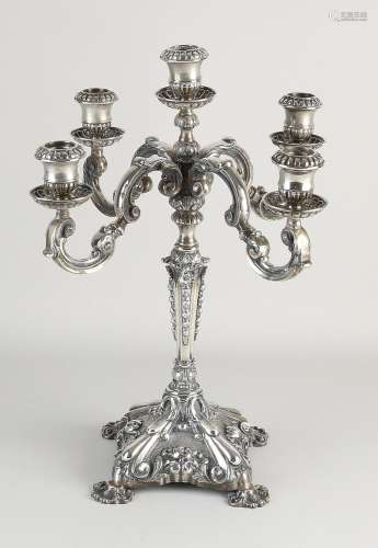 Silver candlestick, 5 lights