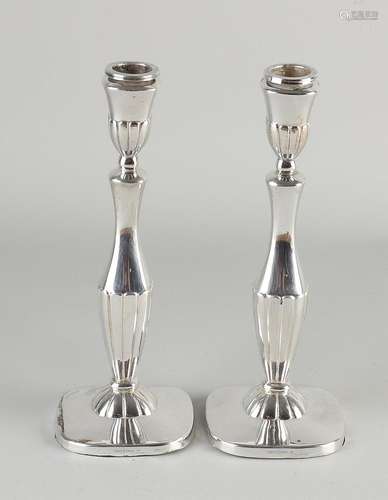 Two silver candlesticks