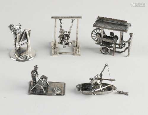 Five silver miniatures