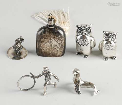 Six silver miniatures