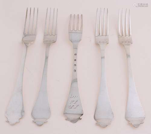 Five silver forks