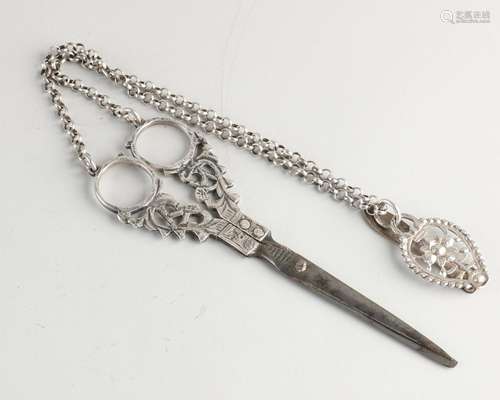 Antique scissors with silver