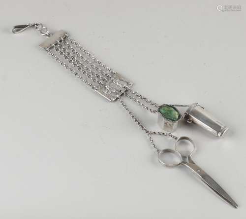Silver chatelaine, 1887