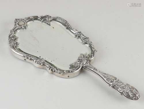 Hand mirror with silver