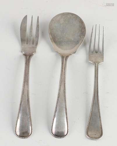 Three parts silver cutlery