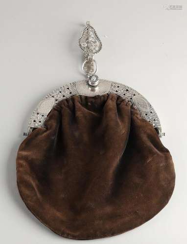 Antique silver bail bag