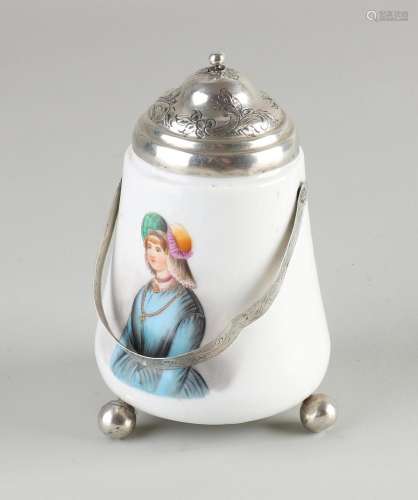 Sulfur stick holder with silver, 1860