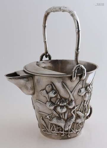 Chinese silver water pitcher