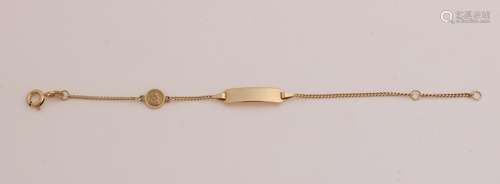 Yellow gold children's plate bracelet