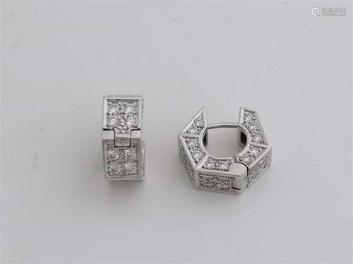 White gold earrings with diamonds