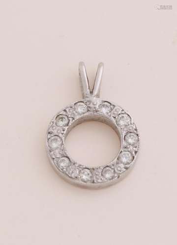 White gold pendant with diamond, round