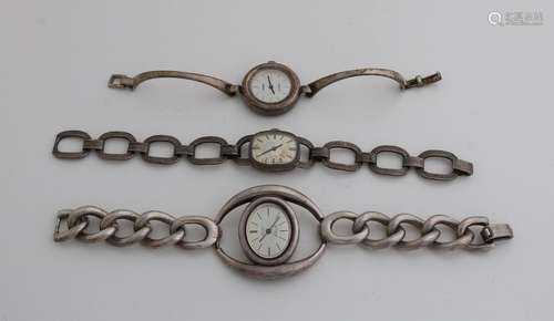 Lot silver watches 3x