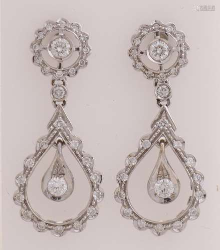 White gold earrings with diamonds