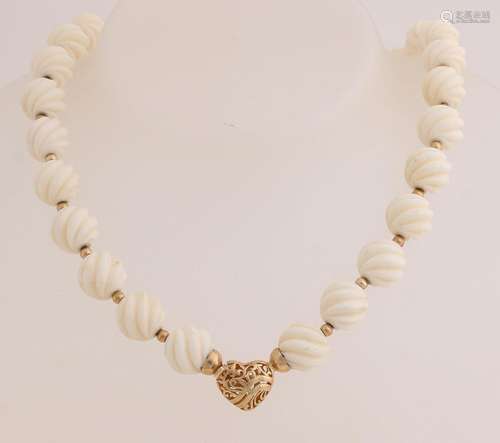 Bone necklace with gold