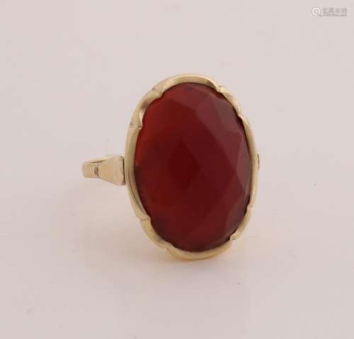 Gold ring with carnelian