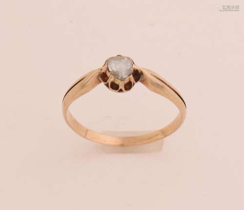 Gold ring with old diamond