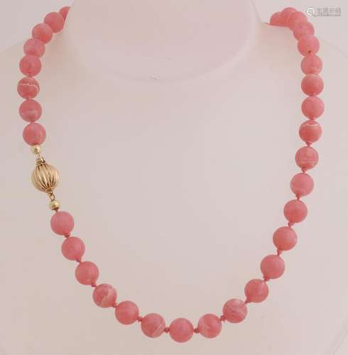 Necklace of Rhodochrosite with gold