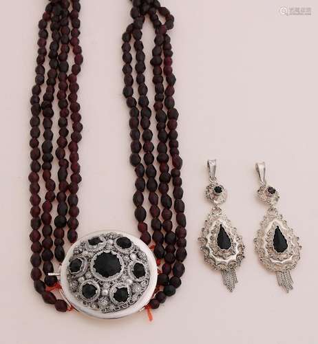 Garnet necklace & hat bells