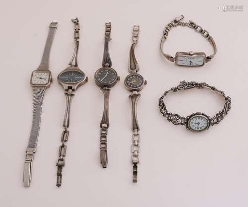 6 Silver watches