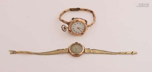 Gold pocket watch and watch