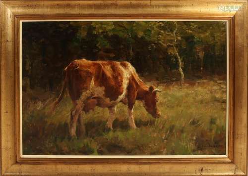 F. van Kregten, Cow at the edge of the forest