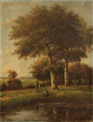 AM Geijp, Landscape with fishermen