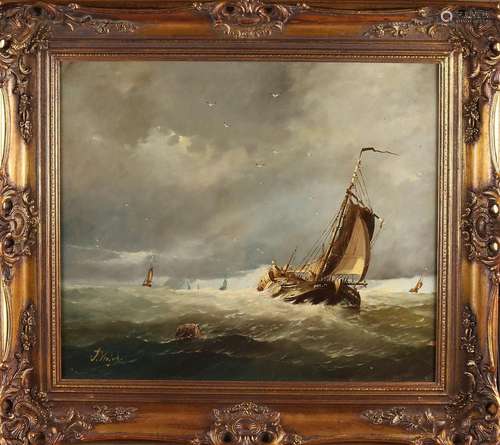 J. Vrolijk, Urk flat-bottomed boat on the high seas