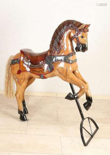 Solid wood carousel horse
