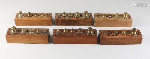 Six antique weight blocks, 1900