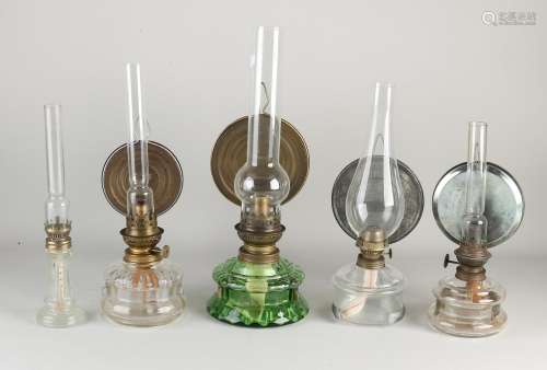 Lot of glass sconces (5x)