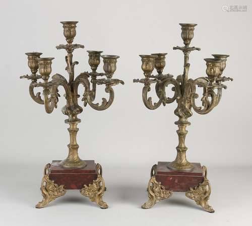 Two French candlesticks, 1900