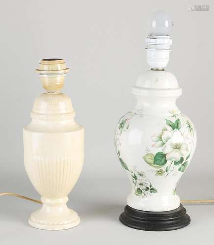 Two earthenware lamps