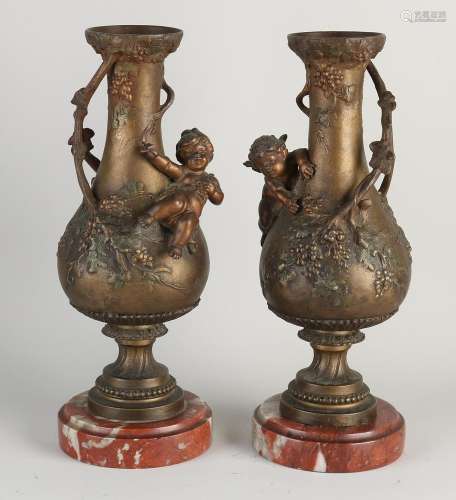 Two French show vases, 1900