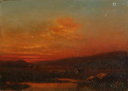 WJ vd Berghe, Deer in the evening light