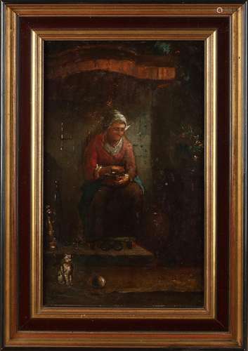 unclear. Gesig., Woman with coffee grinder