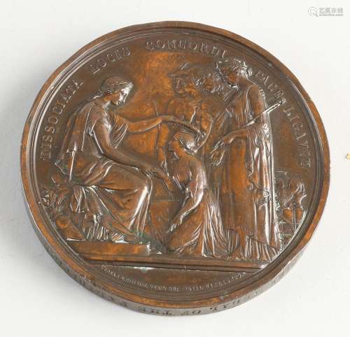 Rare bronze medal Ø 7.5 cm.