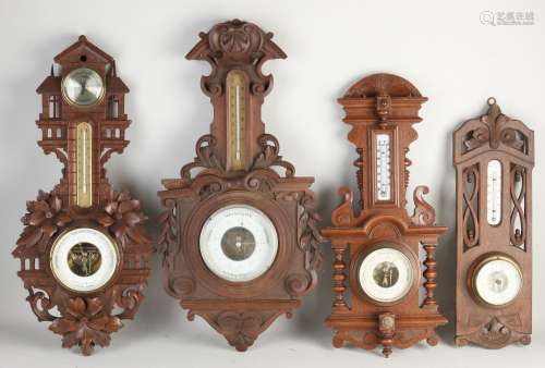 Four antique barometers, 1900