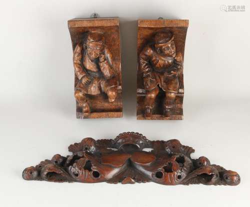 Three parts antique carving