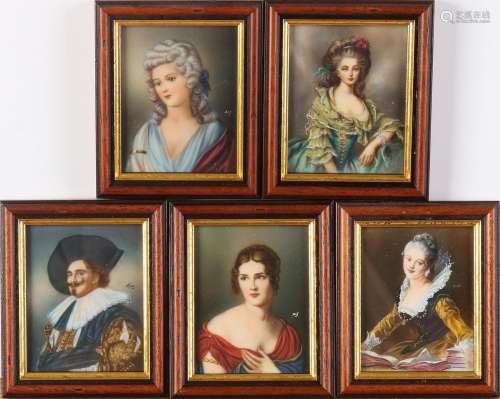 Five miniature paintings