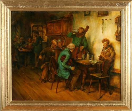 P. van de Hem, Inn with partying figures