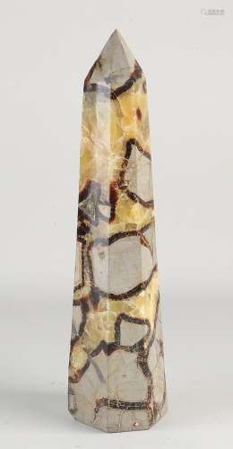 Old natural stone obelisk, H 34 cm.