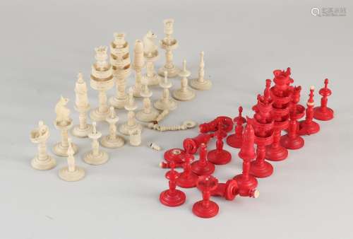 Old bone chess pieces