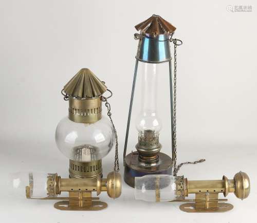 Four ship lamps, 1900