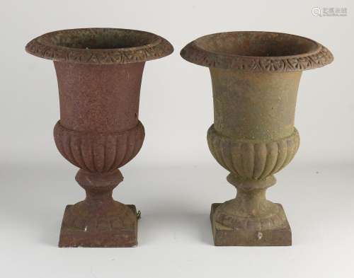 Two crater vases