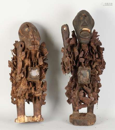 Two old/antique African nail statues