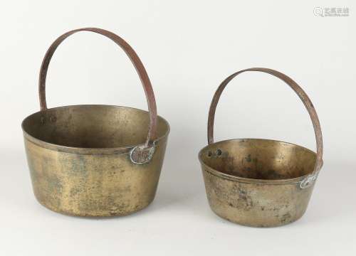 Two bronze pans
