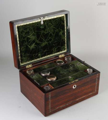 Rosewood box with contents