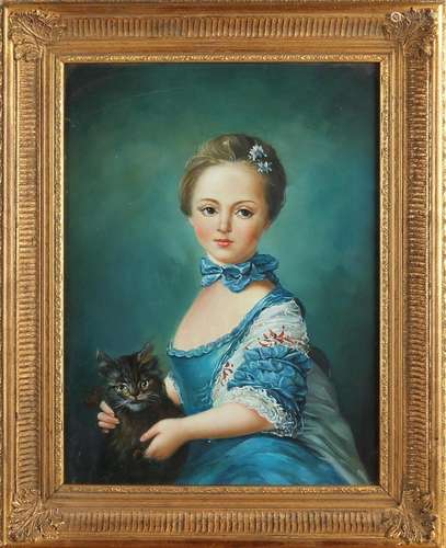 Unsigned, Girl with cat