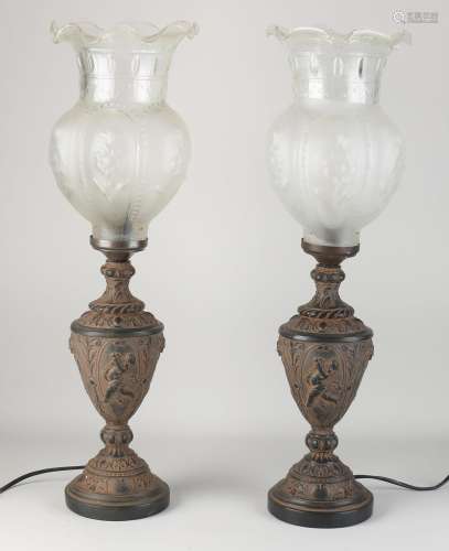 Two decorative table lamps