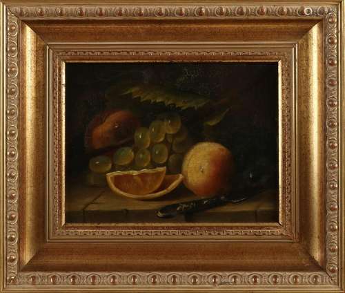 unclear. signed, Still life with fruit